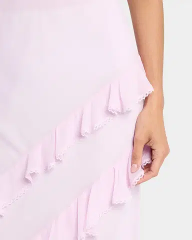 LoveShackFancy Mitnessa Asymmetric Ruffle Maxi Skirt | Thumbnail 5