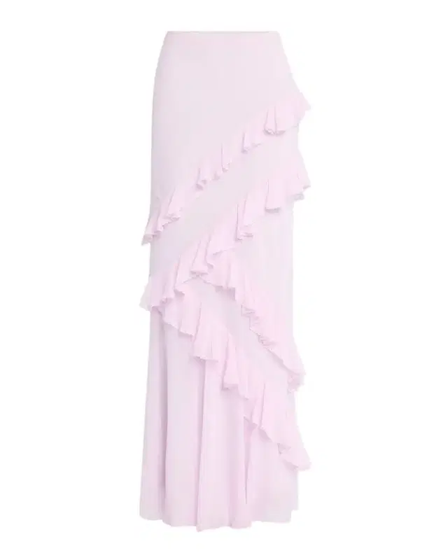 Mitnessa Asymmetric Ruffle Maxi Skirt