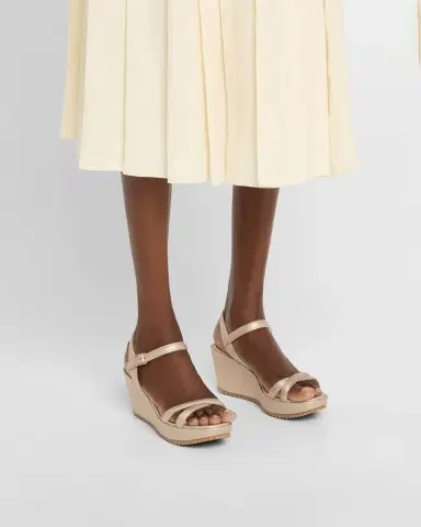 Pedro Garcia Finoa Metallic Leather Low Wedge Sandals | Thumbnail 2 Pedro Garcia Finoa Metallic Leather Low Wedge Sandals | Thumbnail 2