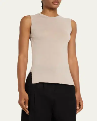 MAJESTIC FILATURES Cashmere Crewneck Tank Top | Thumbnail 4