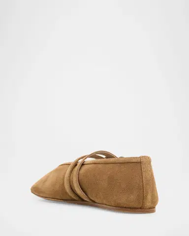 Le Monde Béryl Claudia Suede Western Buckle Ballerina Flats | Thumbnail 3