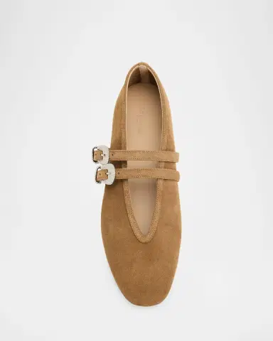 Le Monde Béryl Claudia Suede Western Buckle Ballerina Flats | Thumbnail 5