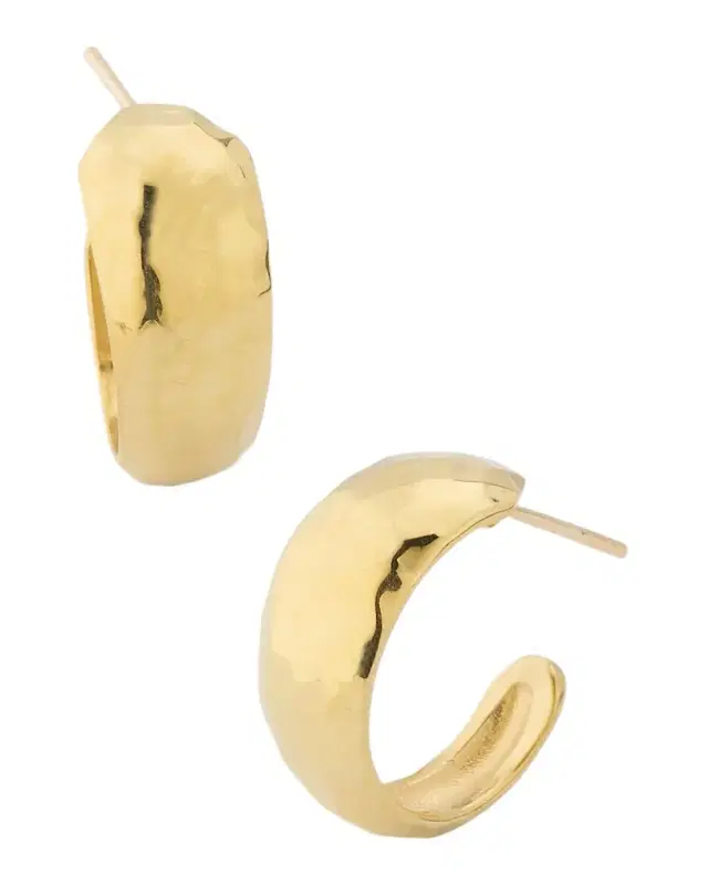 Small Hammered Tapered Hoop Earrings
