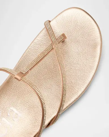 PEDRO GARCIA Belisa Embellished Laminated Leather Asymmetric Thong Sandals | Thumbnail 4 PEDRO GARCIA Belisa Embellished Laminated Leather Asymmetric Thong Sandals | Thumbnail 4