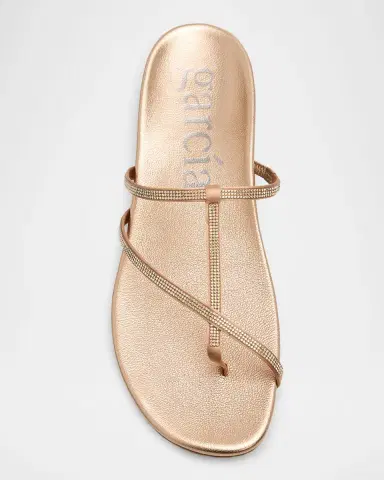 PEDRO GARCIA Belisa Embellished Laminated Leather Asymmetric Thong Sandals | Thumbnail 5 PEDRO GARCIA Belisa Embellished Laminated Leather Asymmetric Thong Sandals | Thumbnail 5