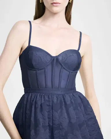 BCBGMAXAZRIA High-Low Fil Coupe Corset Gown | Thumbnail 4 BCBGMAXAZRIA High-Low Fil Coupe Corset Gown | Thumbnail 4