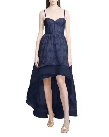 BCBGMAXAZRIA High-Low Fil Coupe Corset Gown | Thumbnail 1 BCBGMAXAZRIA High-Low Fil Coupe Corset Gown | Thumbnail 1