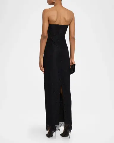BCBGMAXAZRIA Strapless Floral Lace Column Gown | Thumbnail 3 BCBGMAXAZRIA Strapless Floral Lace Column Gown | Thumbnail 3