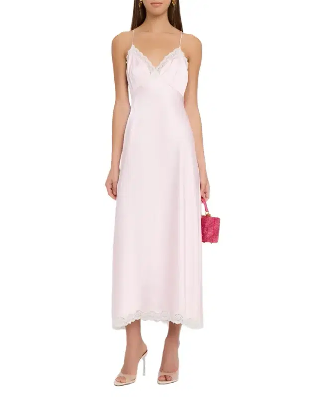 Manuela Satin Polka Dot Maxi Slip Dress
