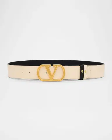 Valentino Garavani Reversible VLogo Signature Signature Leather Belt, 40mm | Thumbnail 3