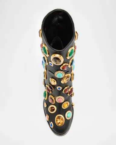 Dolce & Gabbana 105mm Stone-Embellished Leather Ankle Boots | Thumbnail 6 Dolce & Gabbana 105mm Stone-Embellished Leather Ankle Boots | Thumbnail 6