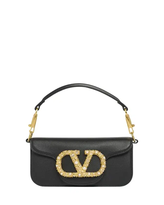 Valentino Garavani Loco Studded VLOGO Small Leather Shoulder Bag