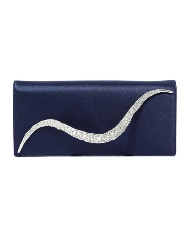 Alexis Bittar Crystal Curve Recycled Satin Clutch Bag