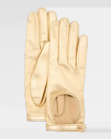 Valentino Garavani VLogo Signature Laminated Nappa Leather Gloves | Thumbnail 2