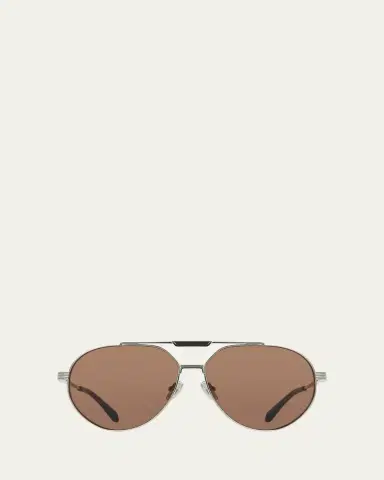Ferragamo Men's Gancino Titanium Aviator Sunglasses | Thumbnail 5