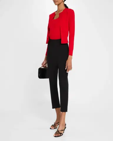 Adam Lippes Kit Slim Leg Compact Viscose Pants | Thumbnail 2