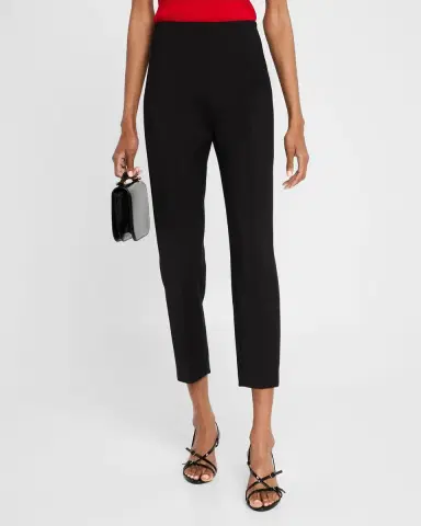 Adam Lippes Kit Slim Leg Compact Viscose Pants | Thumbnail 4