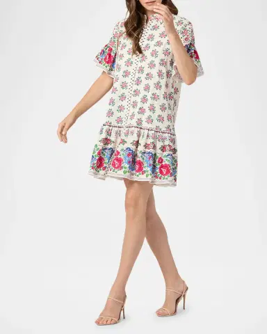 Shoshanna Lima Flounce Floral-Print Cotton Mini Dress | Thumbnail 2
