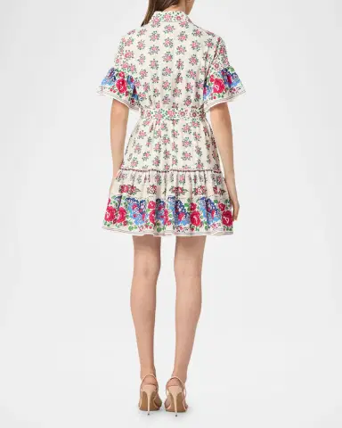 Shoshanna Lima Flounce Floral-Print Cotton Mini Dress | Thumbnail 3