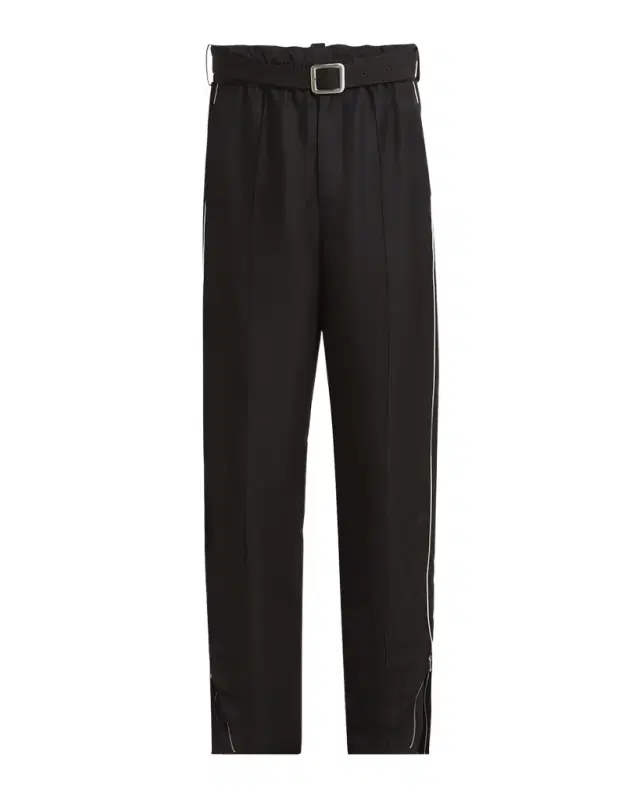 Men 's Relaxed-Fit Trousers with Piping Men 's Relaxed-Fit Trousers with Piping