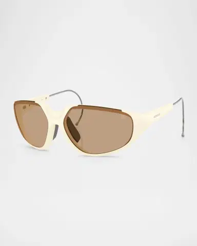Moncler ME8008 Wraparound Plastic Sunglasses | Thumbnail 3