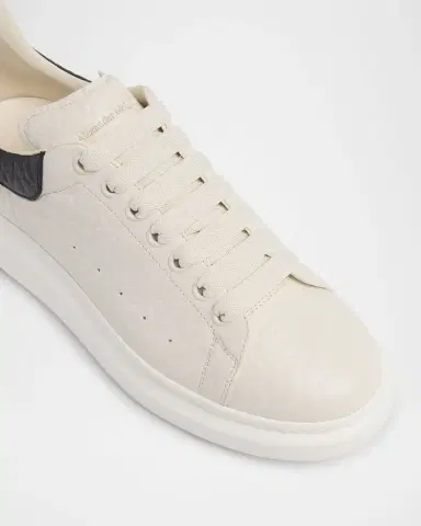 Alexander McQueen Men's Oversized Grainy Leather Low-Top Sneakers | Thumbnail 5