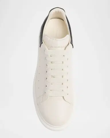 Alexander McQueen Men's Oversized Grainy Leather Low-Top Sneakers | Thumbnail 6