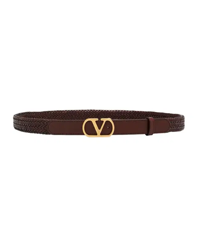 Valentino Garavani VLogo Signature Braided Leather Belt, 25mm
