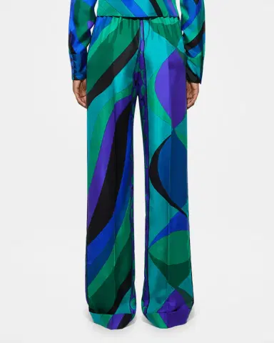 PUCCI Pesci-Print Silk Twill Straight-Leg Pants | Thumbnail 3