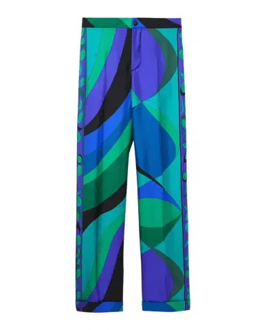 PUCCI Pesci-Print Silk Twill Straight-Leg Pants | Thumbnail 1
