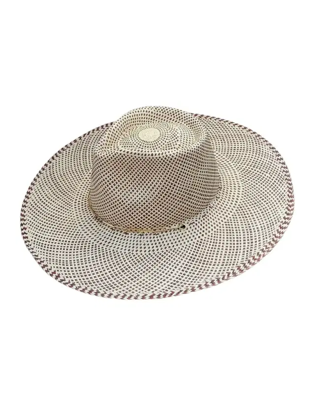 Austin Straw Fedora W/ Paper Clip Chain