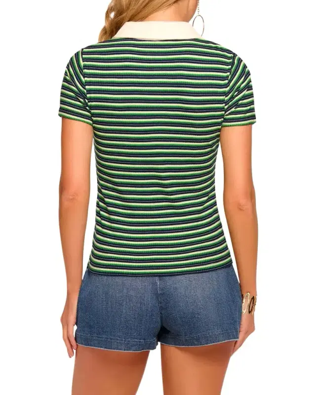 Ramy Brook Avalon Striped Polo