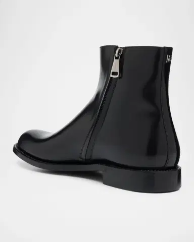 Dolce & Gabbana Men's Leather DG-Backstay Zip Ankle Boots | Thumbnail 4 Dolce & Gabbana Men's Leather DG-Backstay Zip Ankle Boots | Thumbnail 4