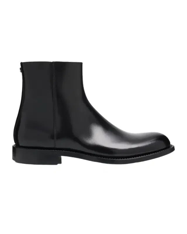 Men's Leather DG-Backstay Zip Ankle Boots