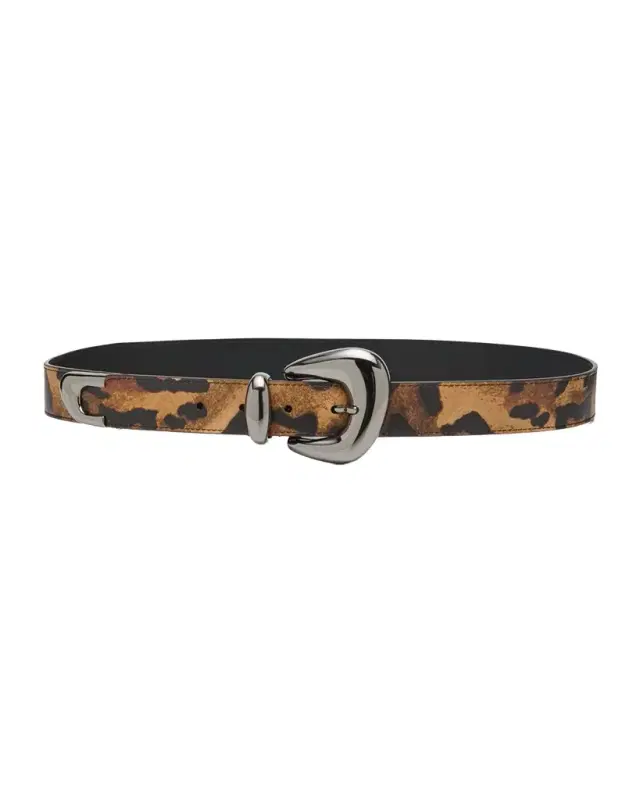 Bubble Bengali-Print Leather Belt