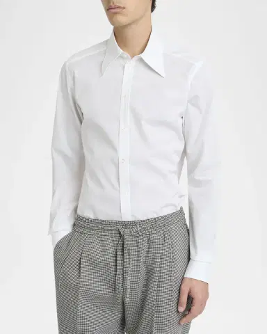 Dolce & Gabbana Men's Cotton Point-Collar Sport Shirt | Thumbnail 4 Dolce & Gabbana Men's Cotton Point-Collar Sport Shirt | Thumbnail 4