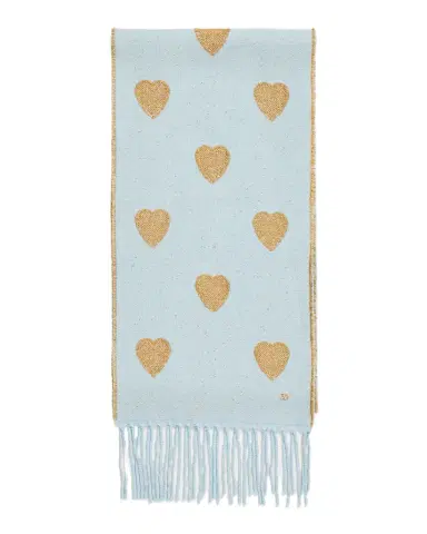 Valentino Garavani Metallic Heart Wool Scarf | Thumbnail 1