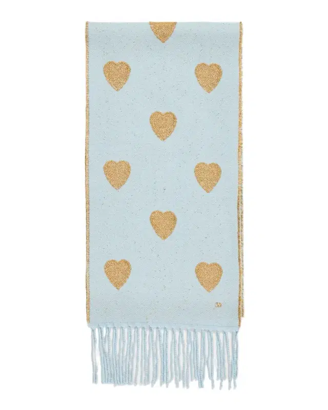Metallic Heart Wool Scarf