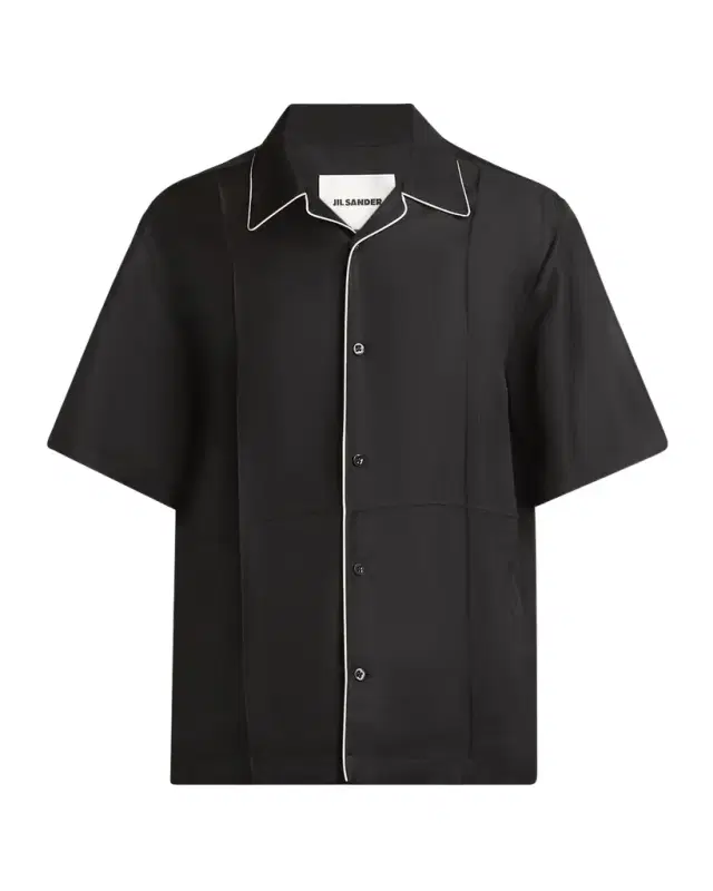 Men 's Boxy-Fit Bowling Shirt with Piping
