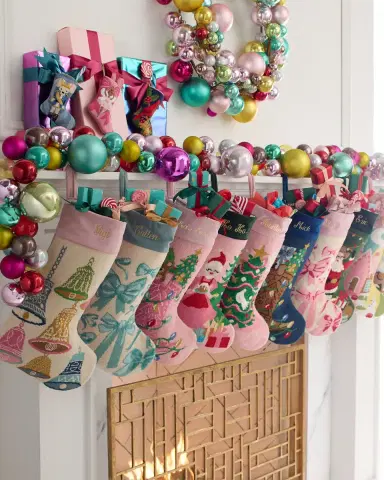 Bauble Stockings x Sainty Nelsen "The Jingle Jangle" Christmas Stocking, Personalized | Thumbnail 2 Bauble Stockings x Sainty Nelsen "The Jingle Jangle" Christmas Stocking, Personalized | Thumbnail 2