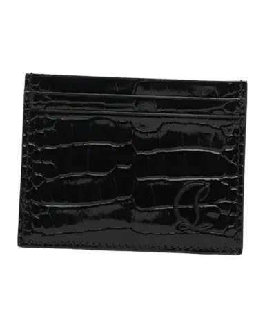 Christian Louboutin Men's Mooncrest Croc-Print Leather Card Holder | Thumbnail 1