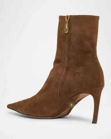 Dolce & Gabbana Devotion Suede Stiletto Ankle Booties | Thumbnail 2 Dolce & Gabbana Devotion Suede Stiletto Ankle Booties | Thumbnail 2