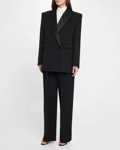 Saint Laurent Pleated Wide-Leg Trousers | Thumbnail 2