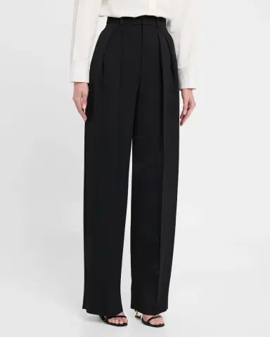 Saint Laurent Pleated Wide-Leg Trousers | Thumbnail 4