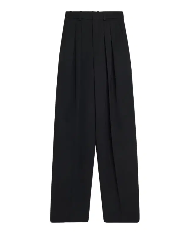 Saint Laurent Pleated Wide-Leg Trousers