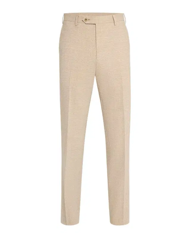 Men's Devon Wool Micro-Check Flat-Front Pants