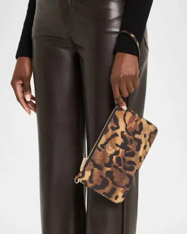 Christian Louboutin Loubi54 Flat Pouch Bag in Bengal-Print Leather | Thumbnail 2