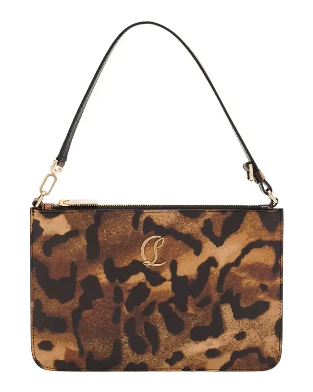 Loubi54 Flat Pouch Bag in Bengal-Print Leather