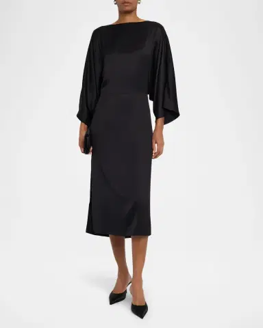 Peserico Dolman-Sleeve Viscose Midi Dress | Thumbnail 2