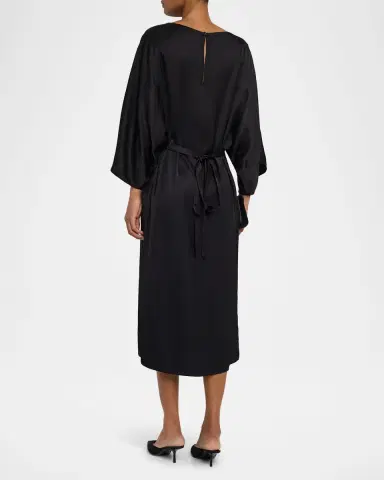 Peserico Dolman-Sleeve Viscose Midi Dress | Thumbnail 3